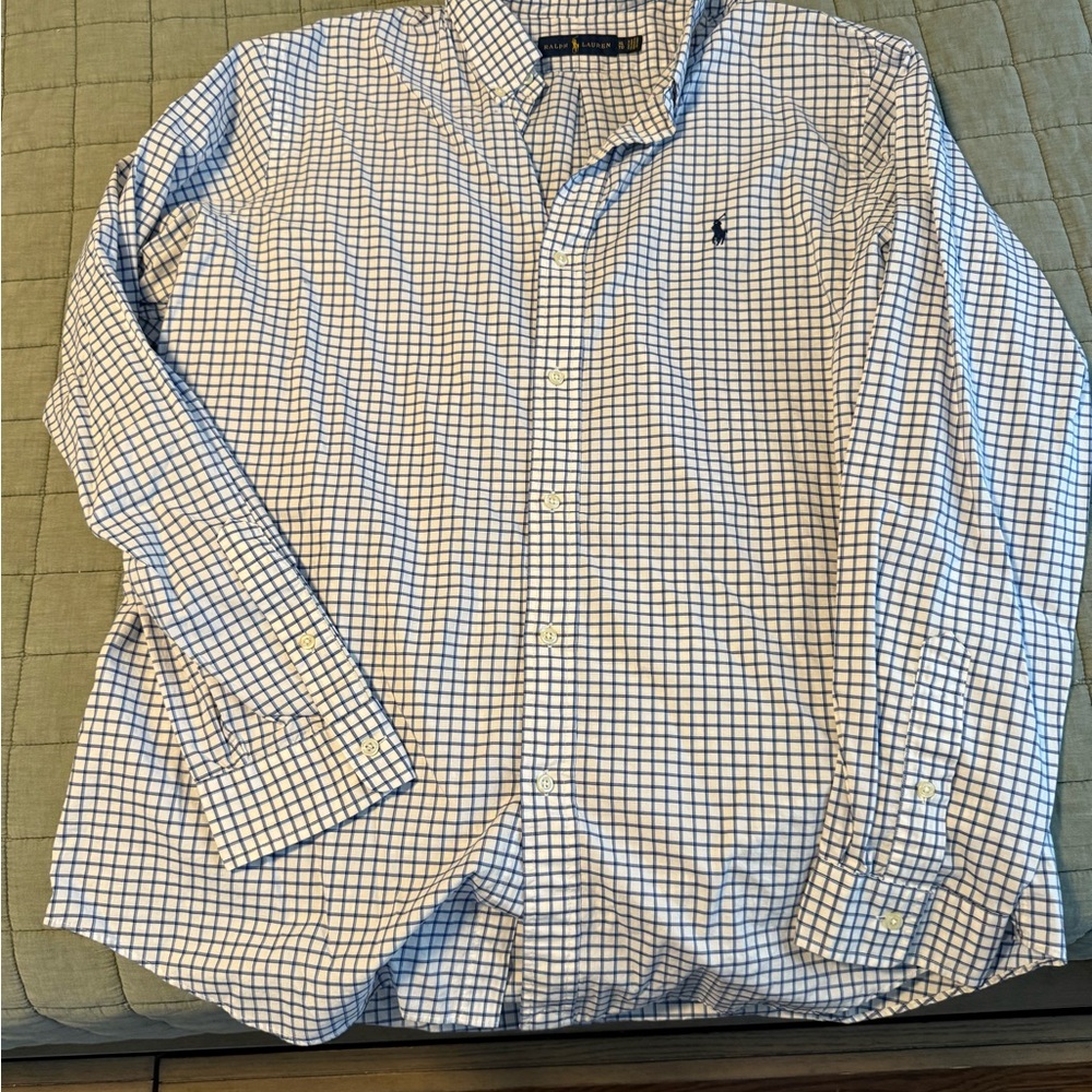 Ralph Lauren Men's Blue Checkered Shirt